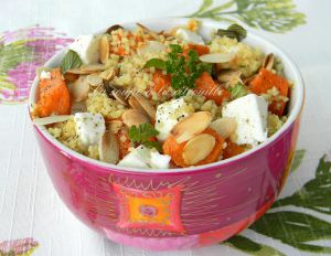 Recette Nutty spiced couscous with squash and feta