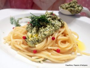Recette Spaghetti au pesto aneth