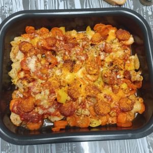 Recette Gratin de légumes chorizo parmesan au combi ninja