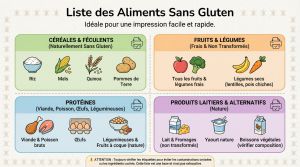 Recette Liste des aliments sans gluten à imprimer facilement