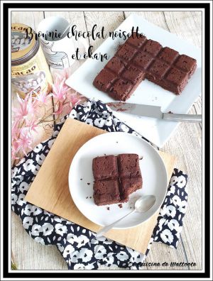 Recette Brownie chocolat  noisette et okara ( sans gluten)