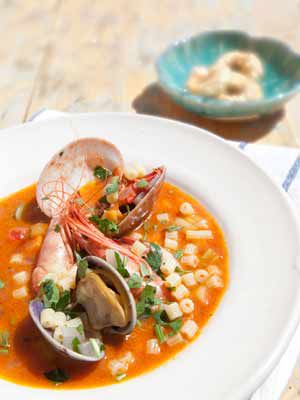 Recette Soupe aux praires et crevettes