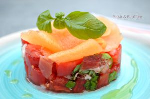 Recette Tartare de tomates et melon