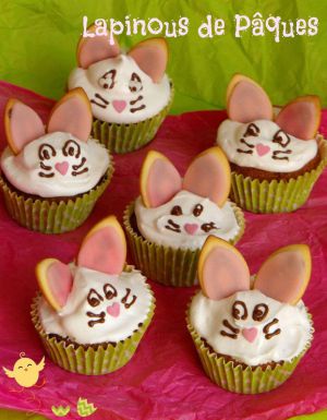 Recette Cupcakes lapins pour Pâques (meringue italienne et nutella)