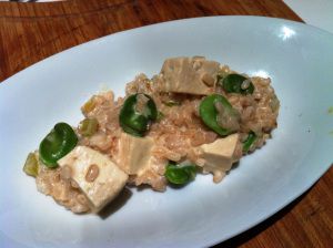 Recette Risotto printanier de fève et tofu