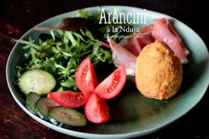 Recette Arancini à la Nduja et au pesto de cima di rapa