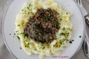 Recette Lentilles crémeuses aux champignons