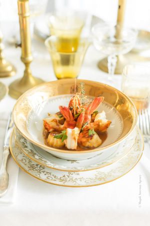 Recette Gambas et Saint-Jacques au Sauternes : Délice de Réveillon