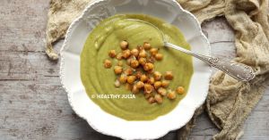 Recette Velouté de courgettes aux pois chiches rôtis