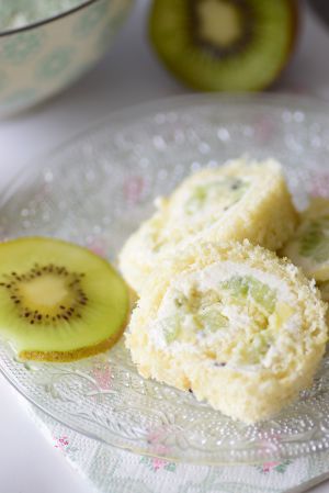 Recette Roulé au kiwi et mascarpone vanillé