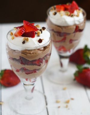 Recette Parfait au cheesecake, fraises et Nutella