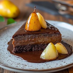 Recette Découvrez la Recette Divine : Gâteau Croustillant au Chocolat avec Poire Fondante – Un Dessert Irrésistible en Moins de 60 Minutes