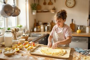 Recette « Sa 1re recette avec sa mère : la tarte aux pommes d’un grand chef (facile et bluffante) »