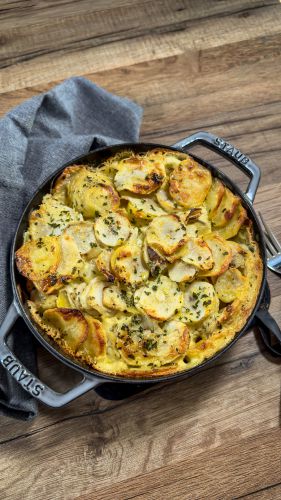 Recette Gratin de topinambour et pomme de terre à la crème