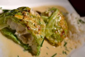 Recette Chou Vert Farci De Cabillaud Sauce Au Cidre