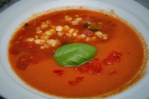 Recette Gaspacho à la tomate et au maïs - vegan - (Mexique)