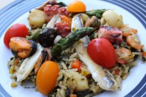 Recette Assiette-Repas : salade de Riz aux Fruits de mer
