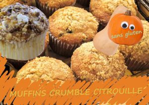 Recette Muffins citrouille épicés, crumble [sans gluten]