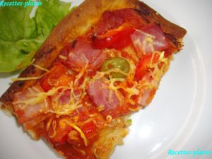 Recette Pizza jambon - poivron