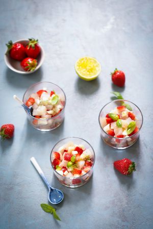 Recette Tartare de cabillaud aux fraises et au fenouil
