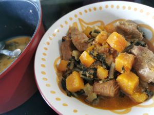 Recette Mijoté de veau aux Blettes et Butternut, sauce crémeuse au Pesto Rosso : Une recette originale et délicieuse