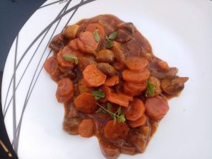 Recette Bourguignon végétarien de carottes et champignons