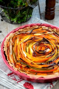 Recette Tarte tourbillons carottes poireaux {Vegan}