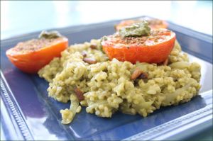 Recette Tomates provençales et risotto au pesto