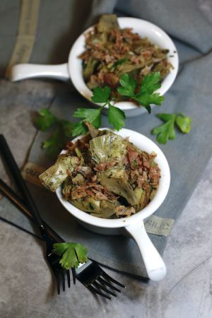 Recette Cœurs d’artichauts au jambon serrano