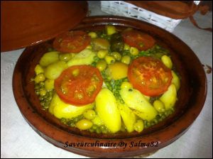 Recette Tajine de pommes de terre et petits pois