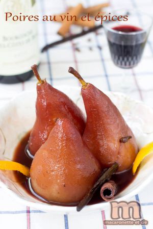 Recette Poires au vin rouge aux épices et orange