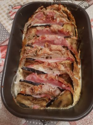 Recette Gratin de pain bacon/aubergine