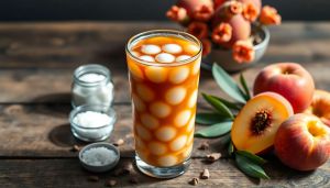 Recette Bubble Tea Pêche Yakult : délicatesse Taïwanaise