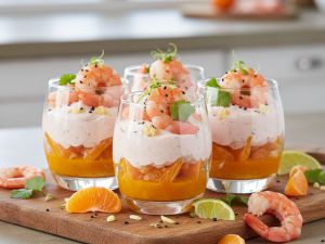 Recette Verrine clémentine crevette pour un apéritif festif