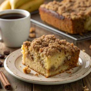 Recette Banana Crumb Coffee Cake Recipe | Moist & Buttery Crumb Topping