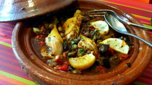 Recette Tajine de poulet aux aubergines et citrons confits