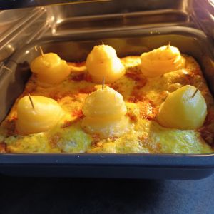 Recette Mille feuilles pdt et omelette poivrons chorizo au COMBI NINJA