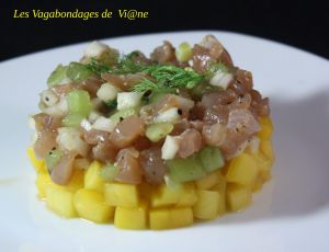 Recette Tartare de thon, fenouil, kiwi et mangue