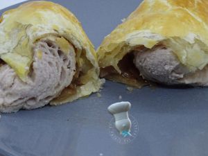 Recette Feuilleté de boudin blanc à la confiture oignon poire