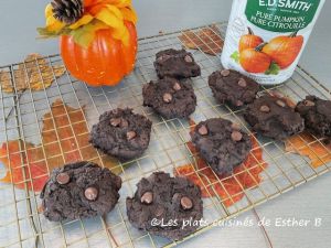 Recette Biscuits double chocolat à la citrouille