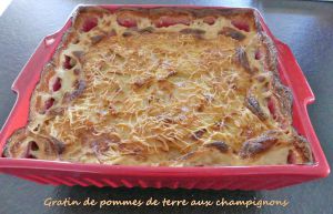 Recette Gratin de pommes de terre aux champignons *