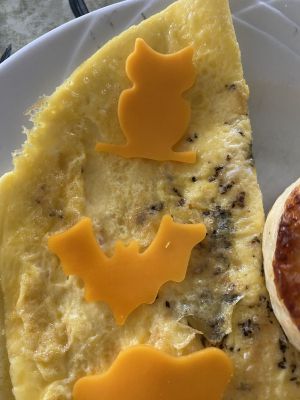 Recette Omelette parmesane, mimolette d’Halloween