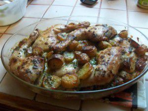 Recette Tajine de pommes de terre et poulet au four