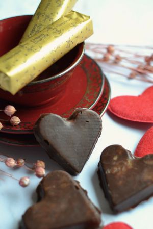 Recette Petits coeurs chocolat et crêpes dentelles bretonnes Jours Heureux - Saint Valentin