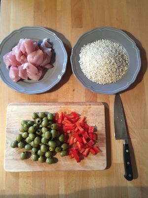 Recette Risotto au poulet et olives