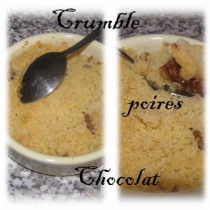 Recette Crumble poires chocolat