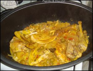 Recette Tajine de Poulet aux olives et citrons confits