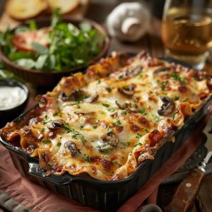 Recette Lasagnes au poulet et champignons : recette facile et savoureuse