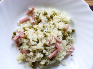 Recette Risotto au jambon et petits pois