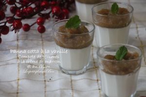 Recette Panna cotta à la vanille et compote de pommes à la crème de marron et au rhum